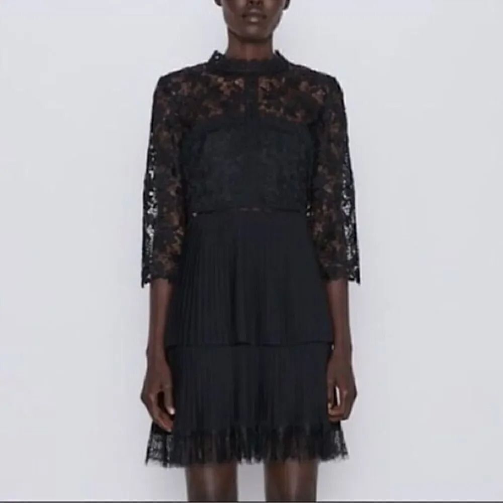ZARA TIERED LACE DRESS‎